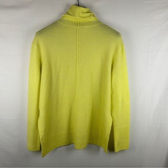 ATHLETA Transit Turtleneck merino wool sweater yellow size small side split - Picture 8 of 10